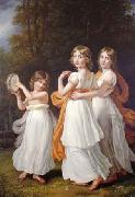 Joseph Karl Stieler Portrait of the youngest daughters of Maximilian I of Bavaria oil painting on canvas
